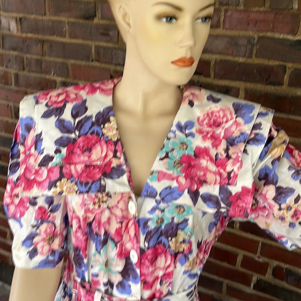 Vintage Cottagecore Floral Button Front Dress
